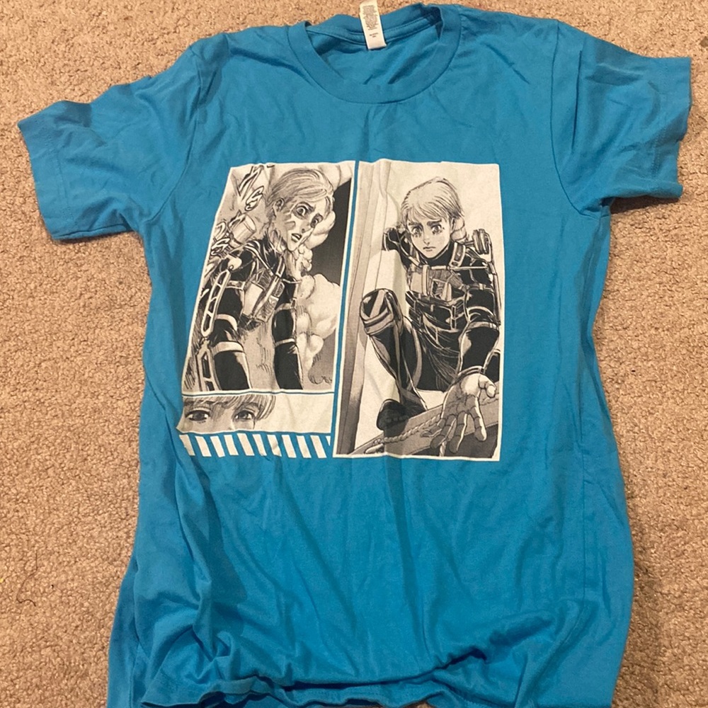 Blue Attack on Titan graphic tee 💙🌊🗡️